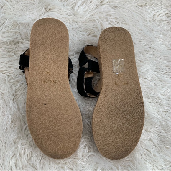 Miim Black Velvet Kork Strappy Platform Sandals Women’s Size 8.5 - Picture 6 of 8